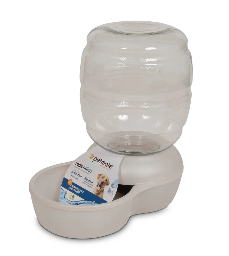 Petmate Replendish Water With Microban - Pearl Silver Grey - Large