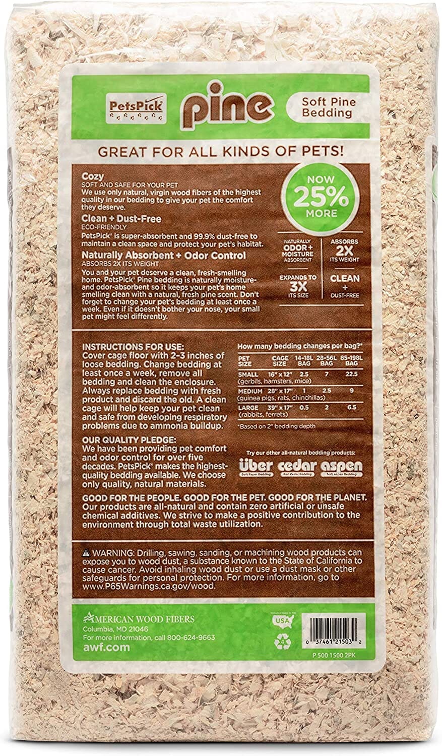 Pet's Pick Kiln Dried Soft Pine Bedding - Pine - 24 L - Image 2