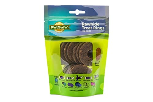 Petsafe Busy Buddy Natural Rawhide Rings Natural Dog Chews - Peanut Butter - Medium - 16 Pack