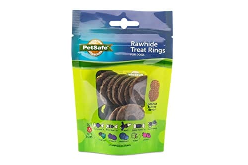 Petsafe Busy Buddy Natural Rawhide Rings Natural Dog Chews - Peanut Butter - Small - 16 Pack