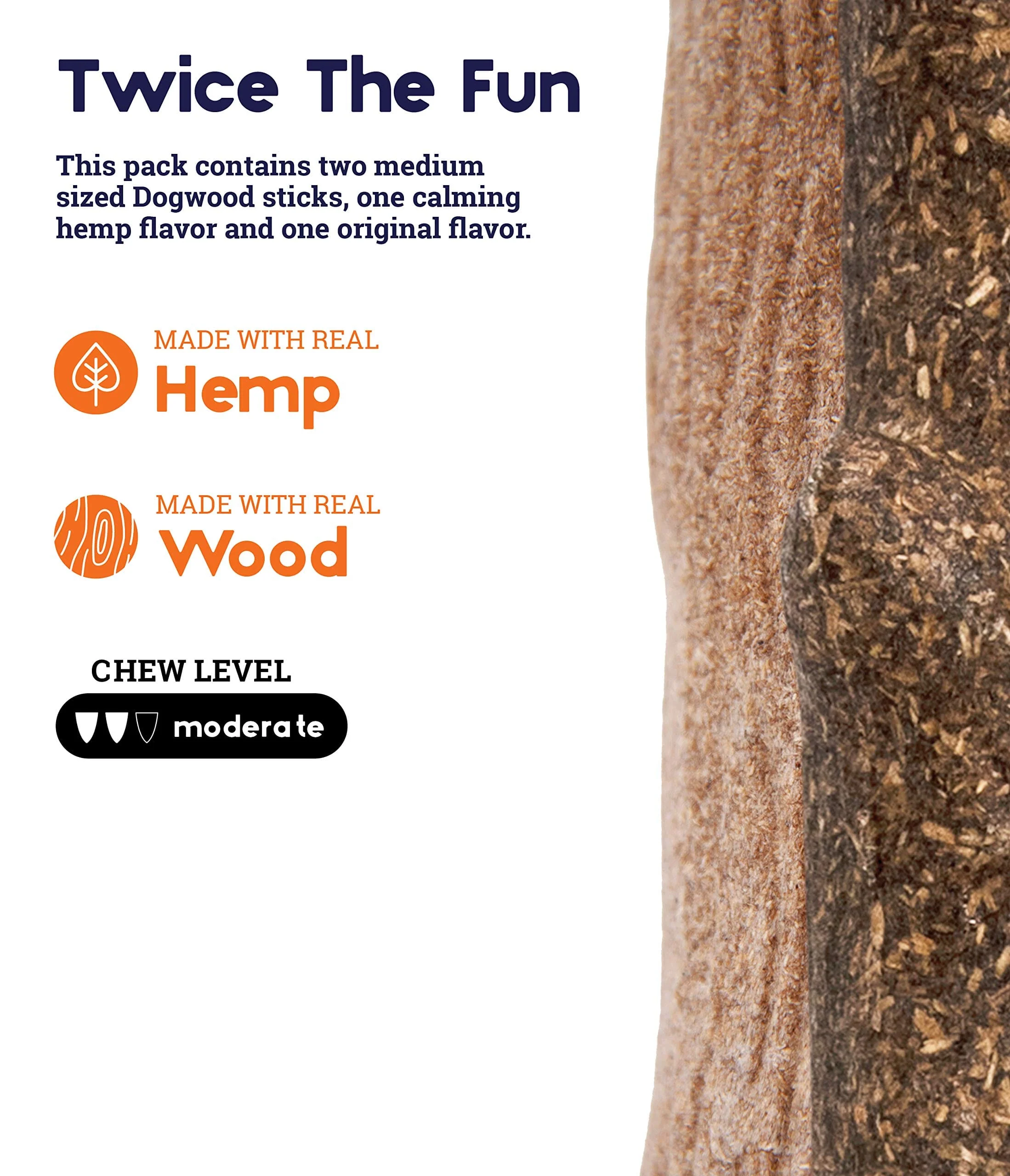 Petstages Dogwood Real Wood Blended Calming Chew Stick Dog Toy - Medium - 2 Pack - Image 3