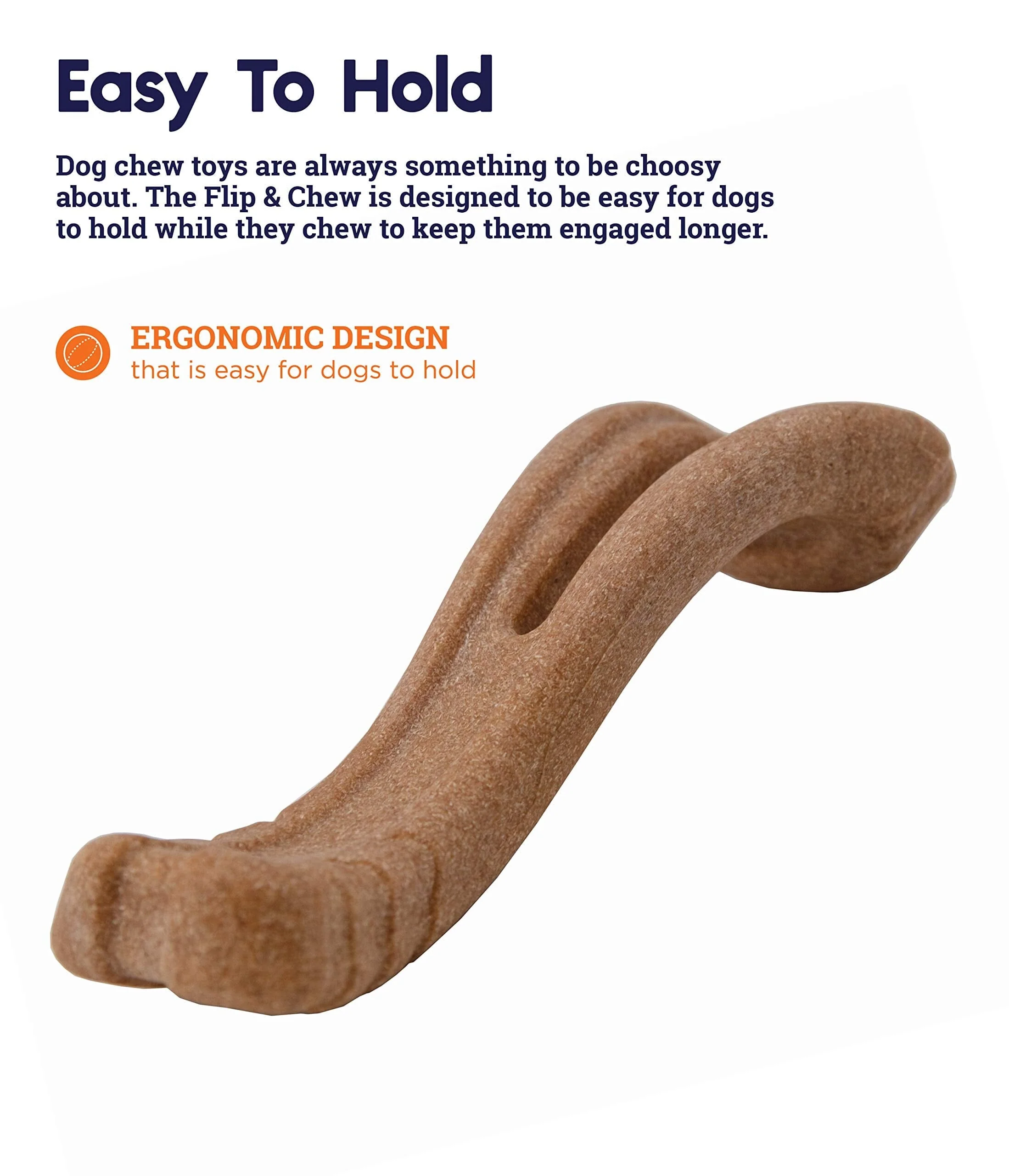 Petstages Dogwood Real Wood Blended Flip N' Chew Bone Floating Fetch Dog Toy - Medium - Image 3