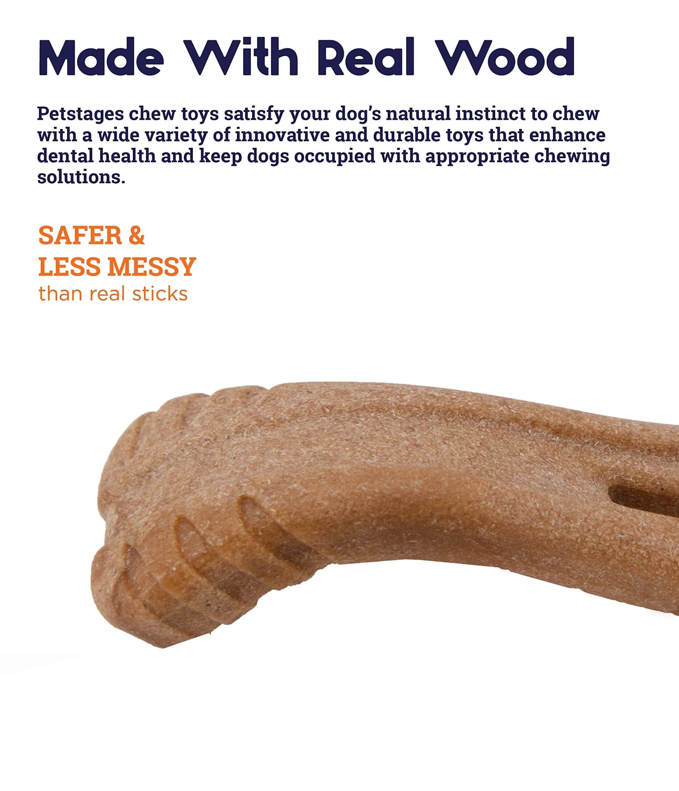 Petstages Dogwood Real Wood Blended Flip N' Chew Bone Floating Fetch Dog Toy - Medium - Image 4