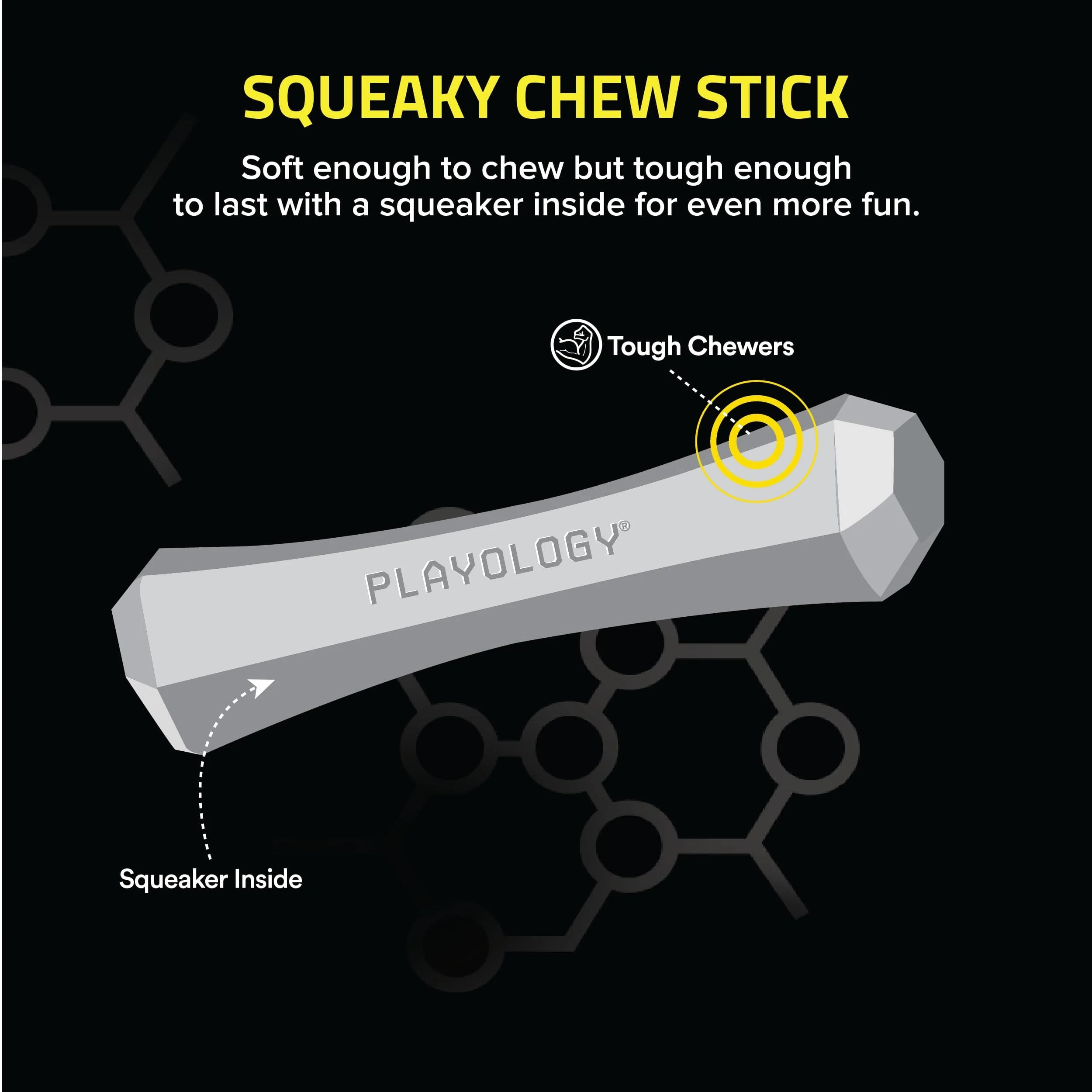 Playology Beef Scented Squeaky Chew Stick Floating Rubber Dog Toy with Encapsicent Tech - Medium - Image 2