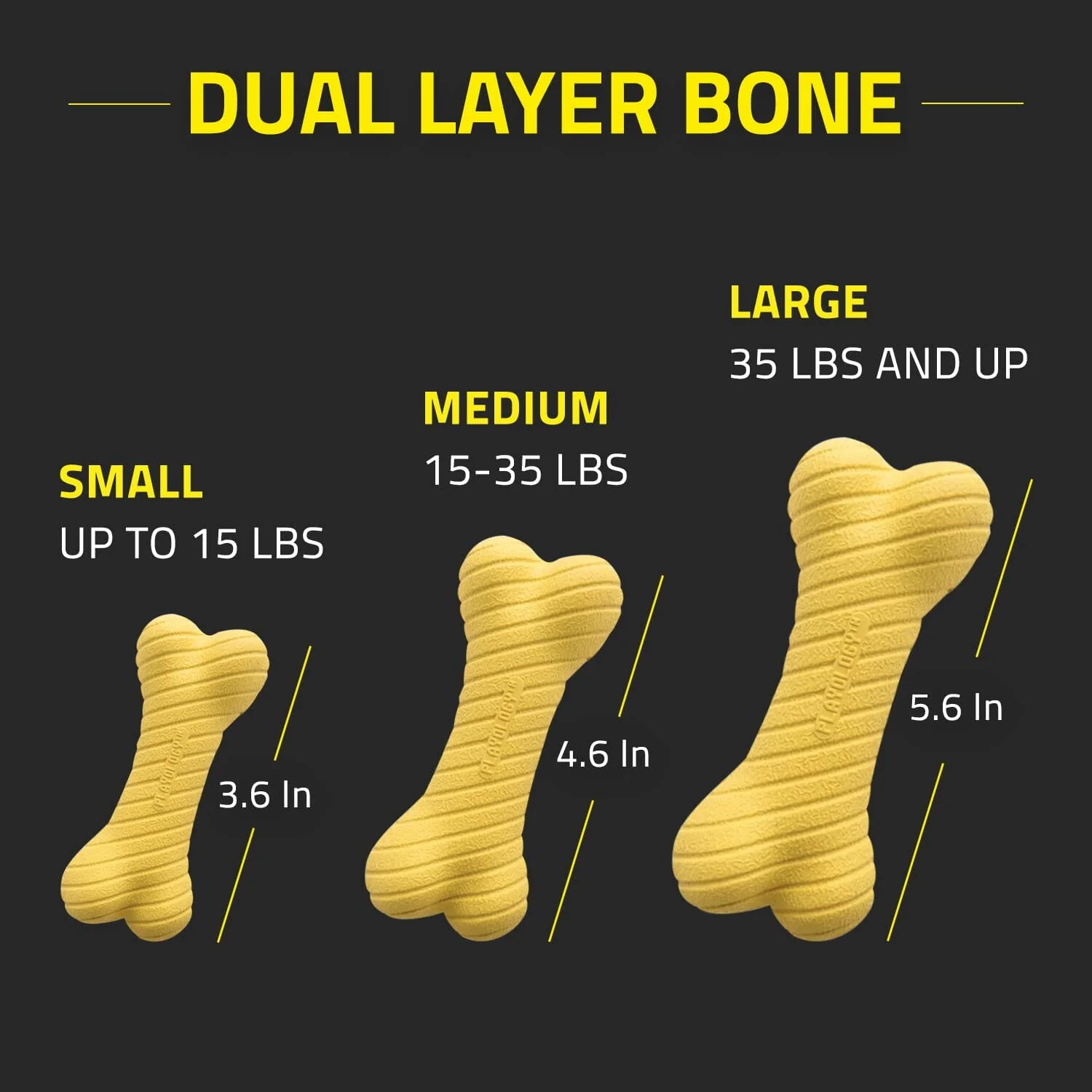 Playology Chicken Scented Dual Layered Bone Rubber Dog Toy with Encapsiscent Technology - Large - Image 7