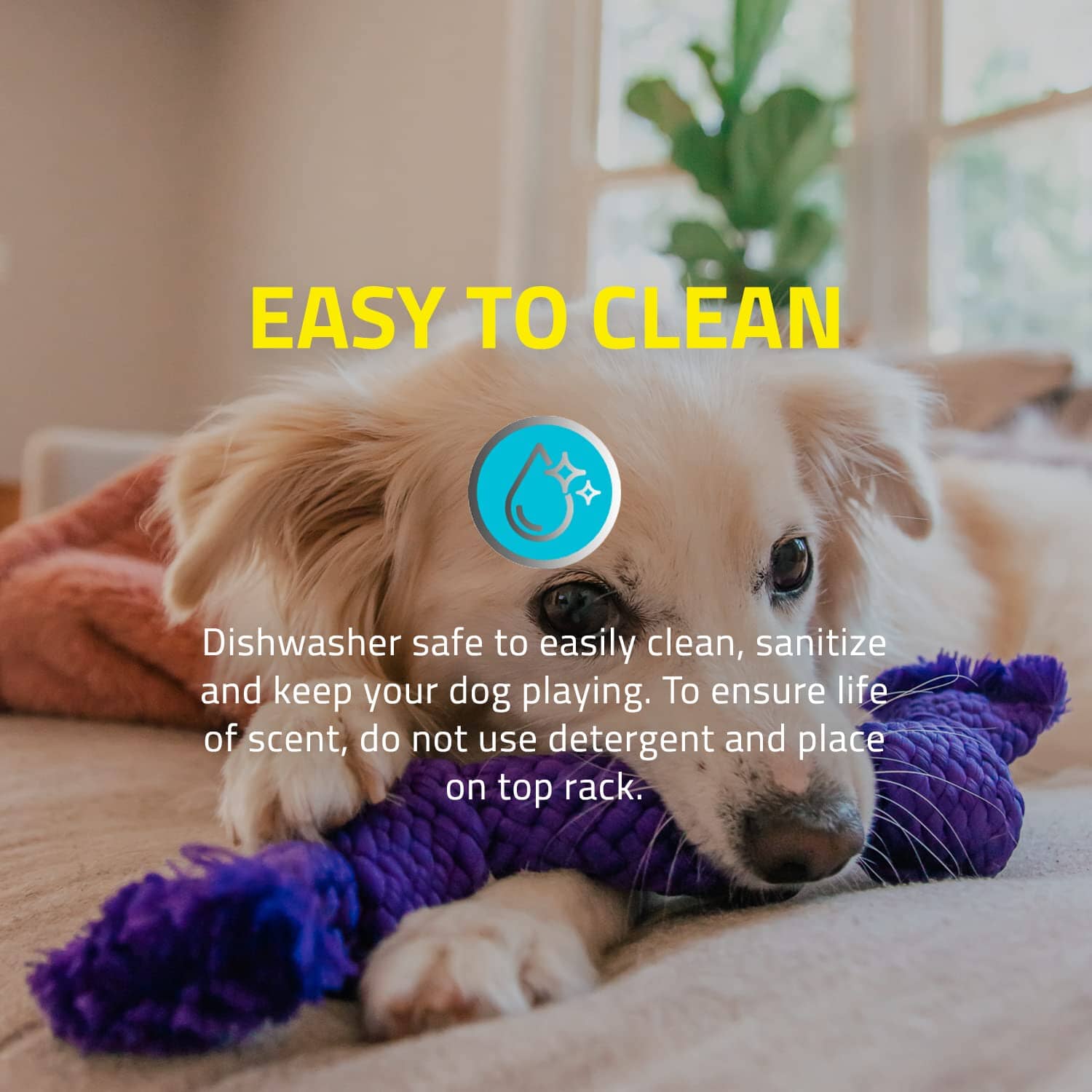 Playology Pork Scented Dri-Tech Dental Rope Dog Toy with Encapsiscent Technology - Medium - Image 4