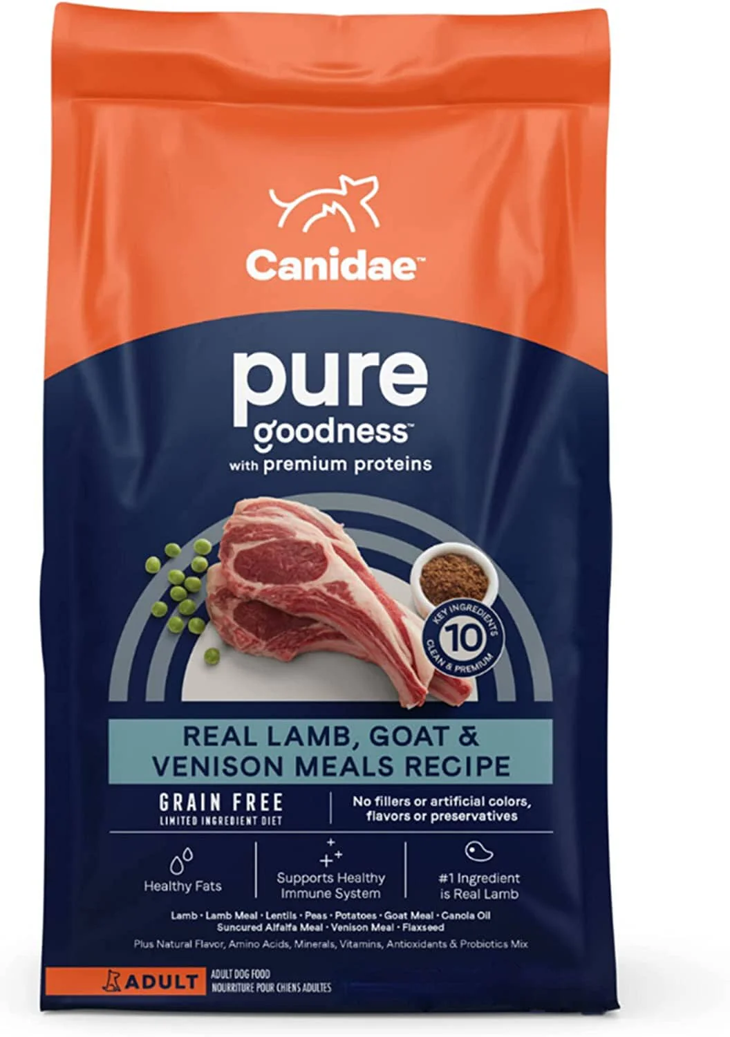 Pure Grain-Free Dry Dog Food - Lamb Buffalo and Venison - 4 Lbs