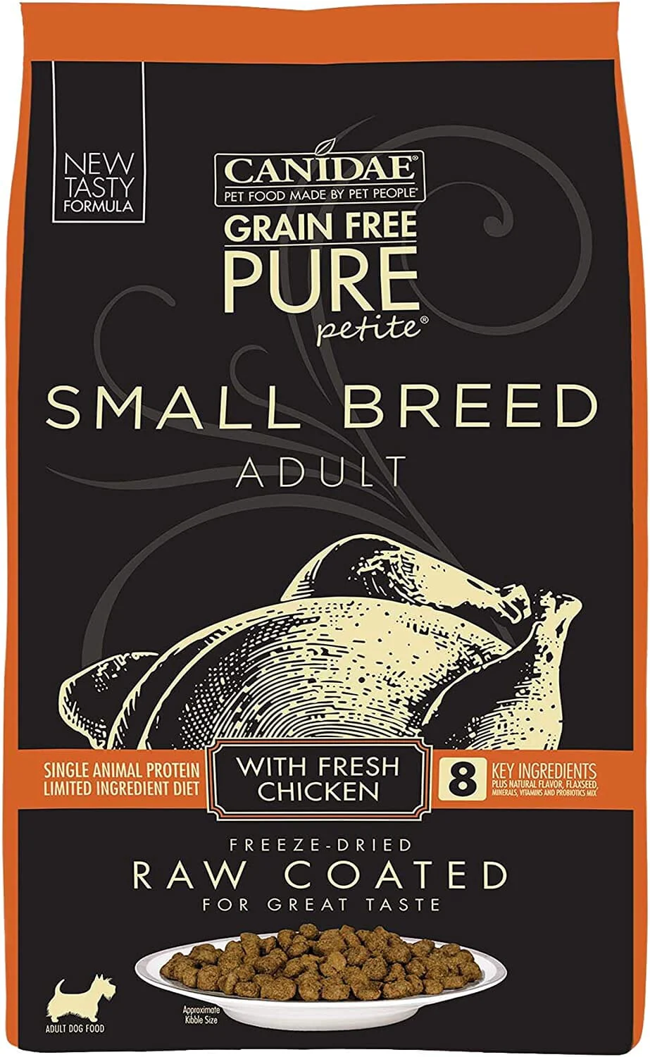 Pure Petite Small Breed Raw Coated Grain-Free Dry Dog Food - Fresh Chicken - 4 Lbs