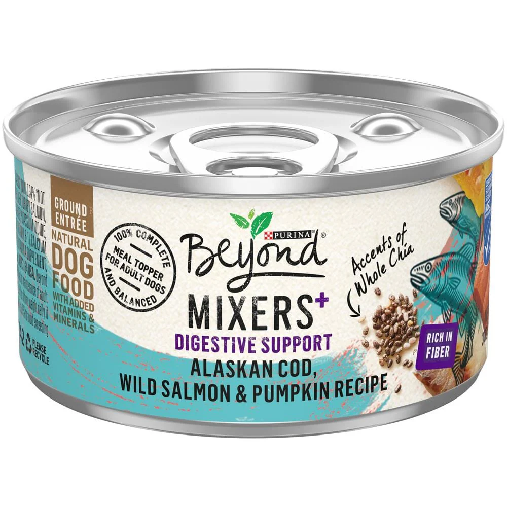 Purina Beyond Mixers+ Digestive Support Cod Salmon and Pumpkin Canned Dog Food and Topper - 3 Oz - Case of 12