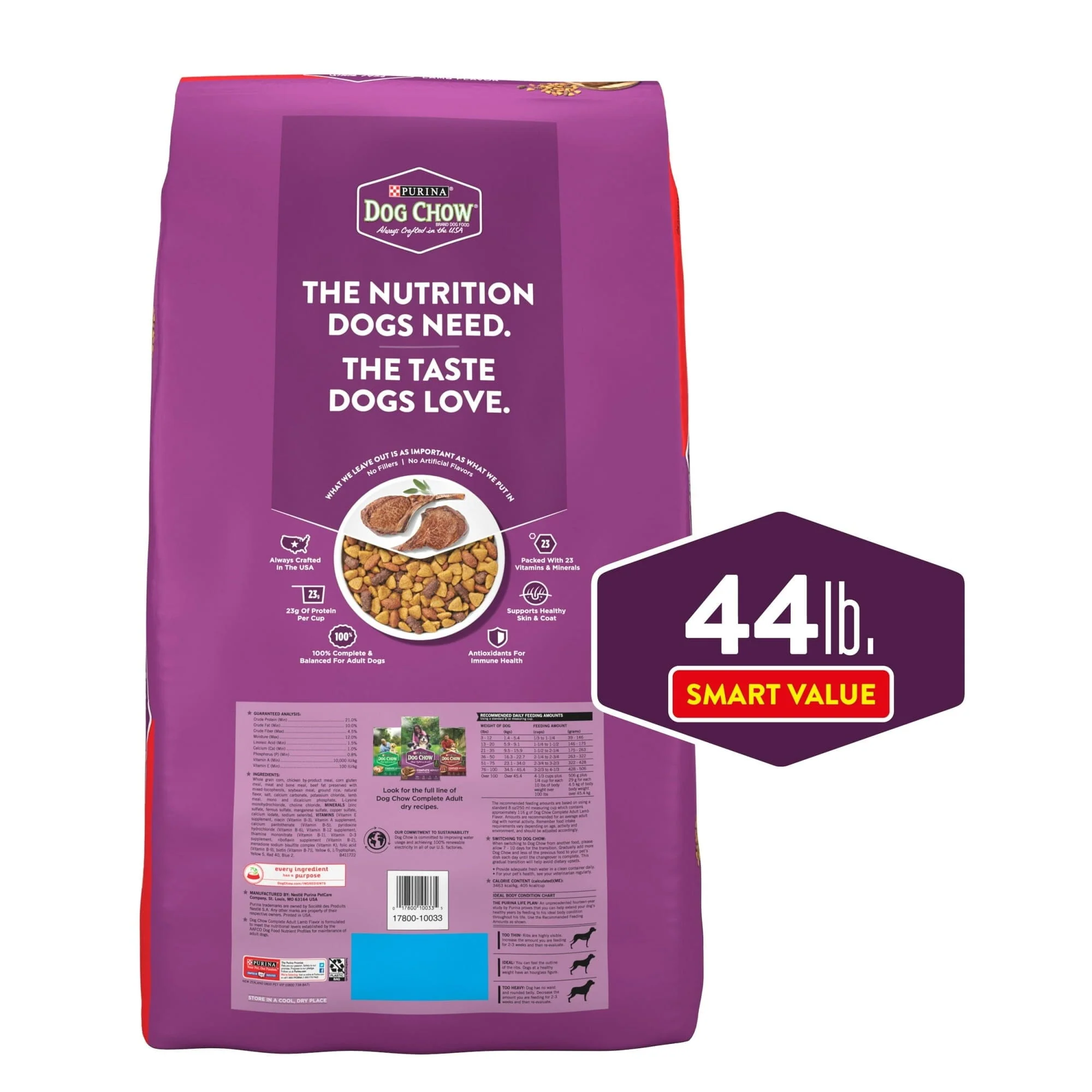Purina Dog Chow Complete and Balanced Lamb Flavor Adult Dry Dog Food - 44 Lbs - Image 3