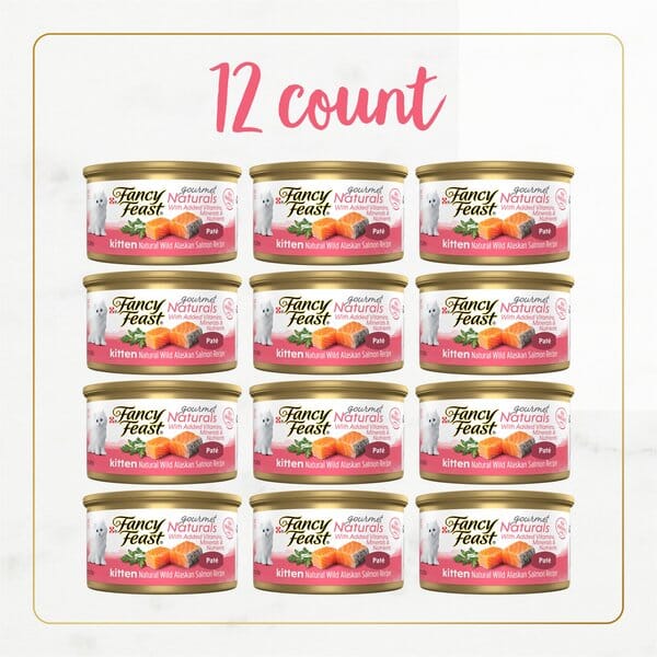 Purina Fancy Feast Gourmet Naturals Alaskan Salmon Pate with Vitamins and Minerals Kitten Recipe Canned Cat Food - 3 Oz - Case of 12 - Image 6