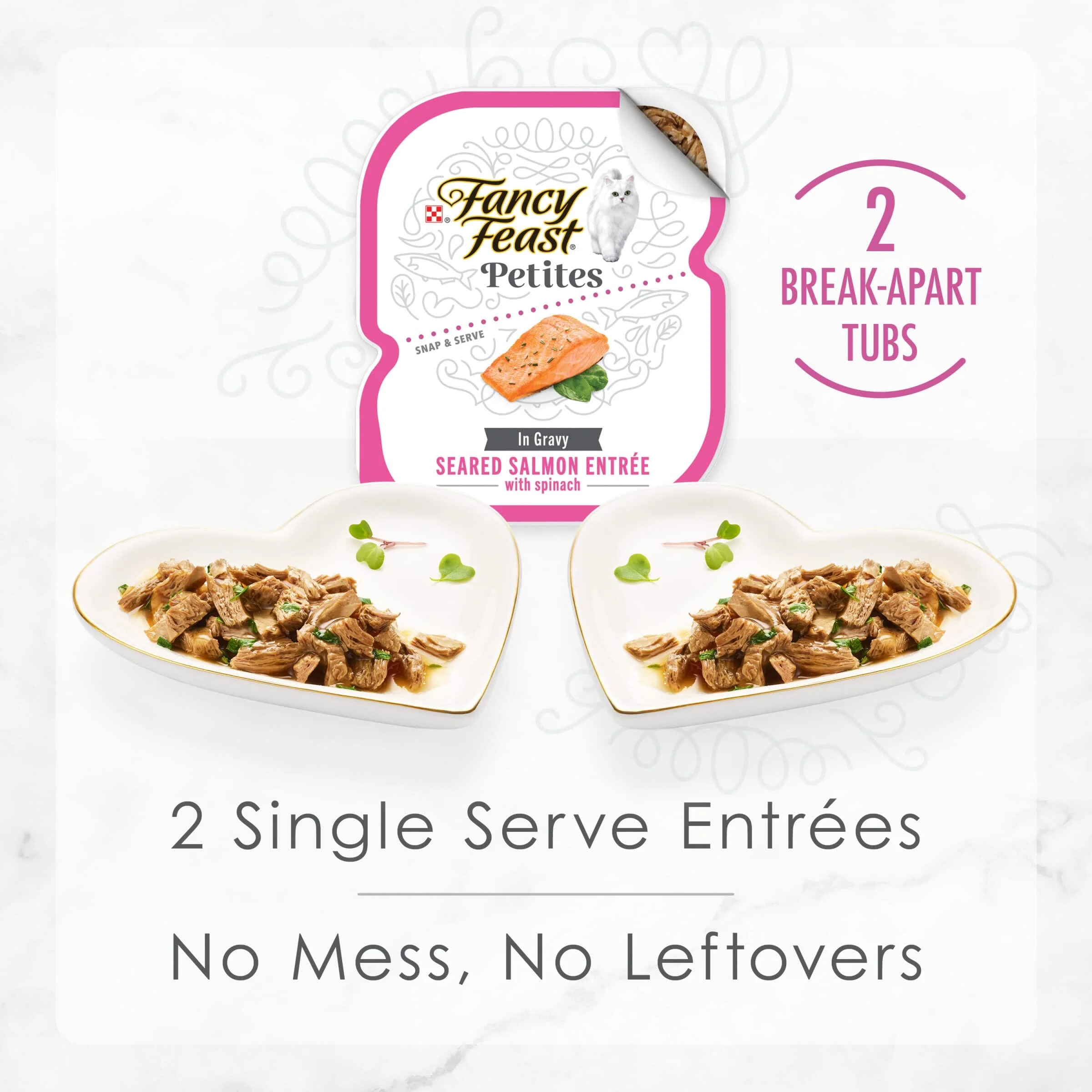Purina Fancy Feast Petites Grilled Chicken Whitefish and Salmon Entrée in Gravy Wet Cat Food Trays - Variety Pack - 2.8 Oz - 12 Count - Image 6