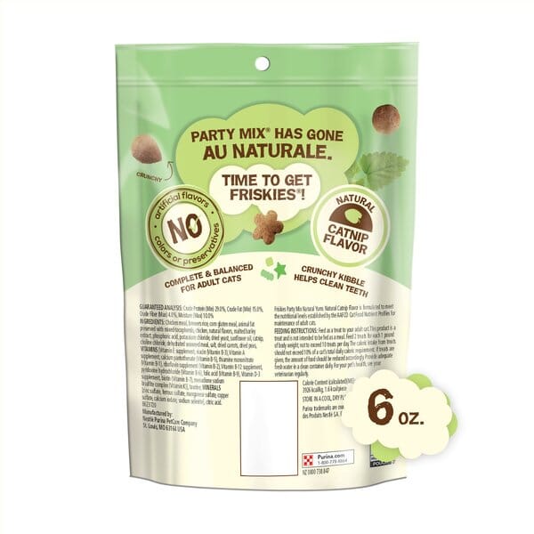 Purina Friskies Party Mix Natural Yums Chicken with Catnip and Vitamins Crunchy Cat Treats - 6 Oz - Case of 6 - Image 2