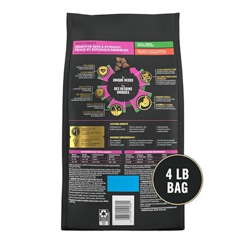 Purina Pro Plan Sensitive Skin and Stomach Salmon and Rice Small-Breed Adult Dry Dog Food - 4 Lbs - Case of 6 - Image 2