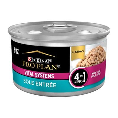 Purina Pro Plan Vital Systems 4-in-1 Support Seafood Entrée in Gravy Canned Cat Food - 3 Oz - Case of 24