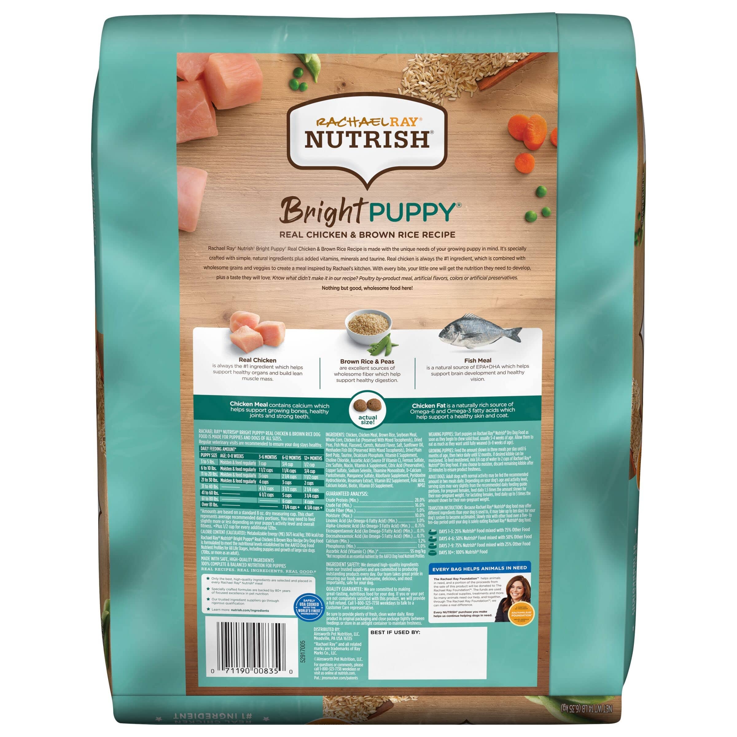 Rachael Ray Nutrish Chicken and Brown Rice Bright Puppy Formula Premium Dry Dog Food - 14 Lbs - Image 2