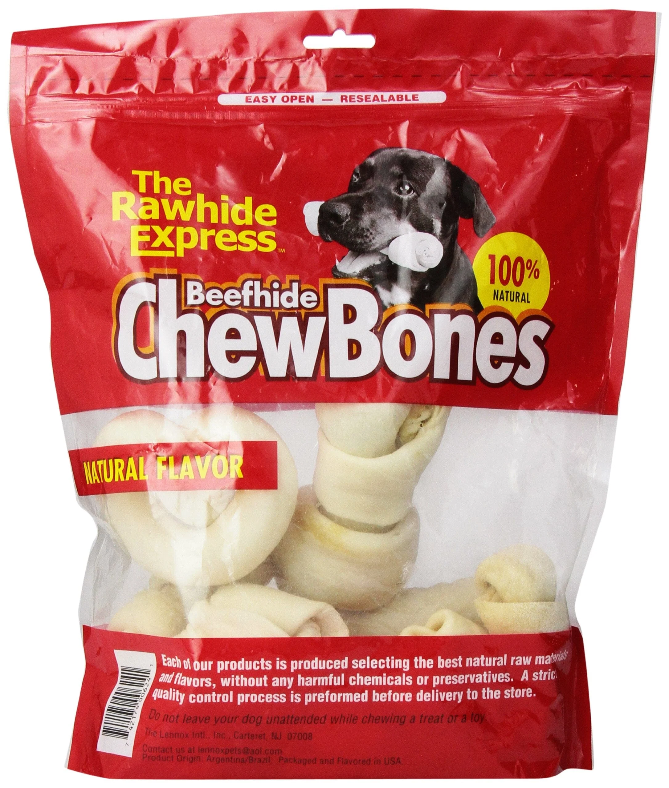 Rawhide Express Beefhide White Chew Bones Assorted Value Pack - Small - 1 Lb