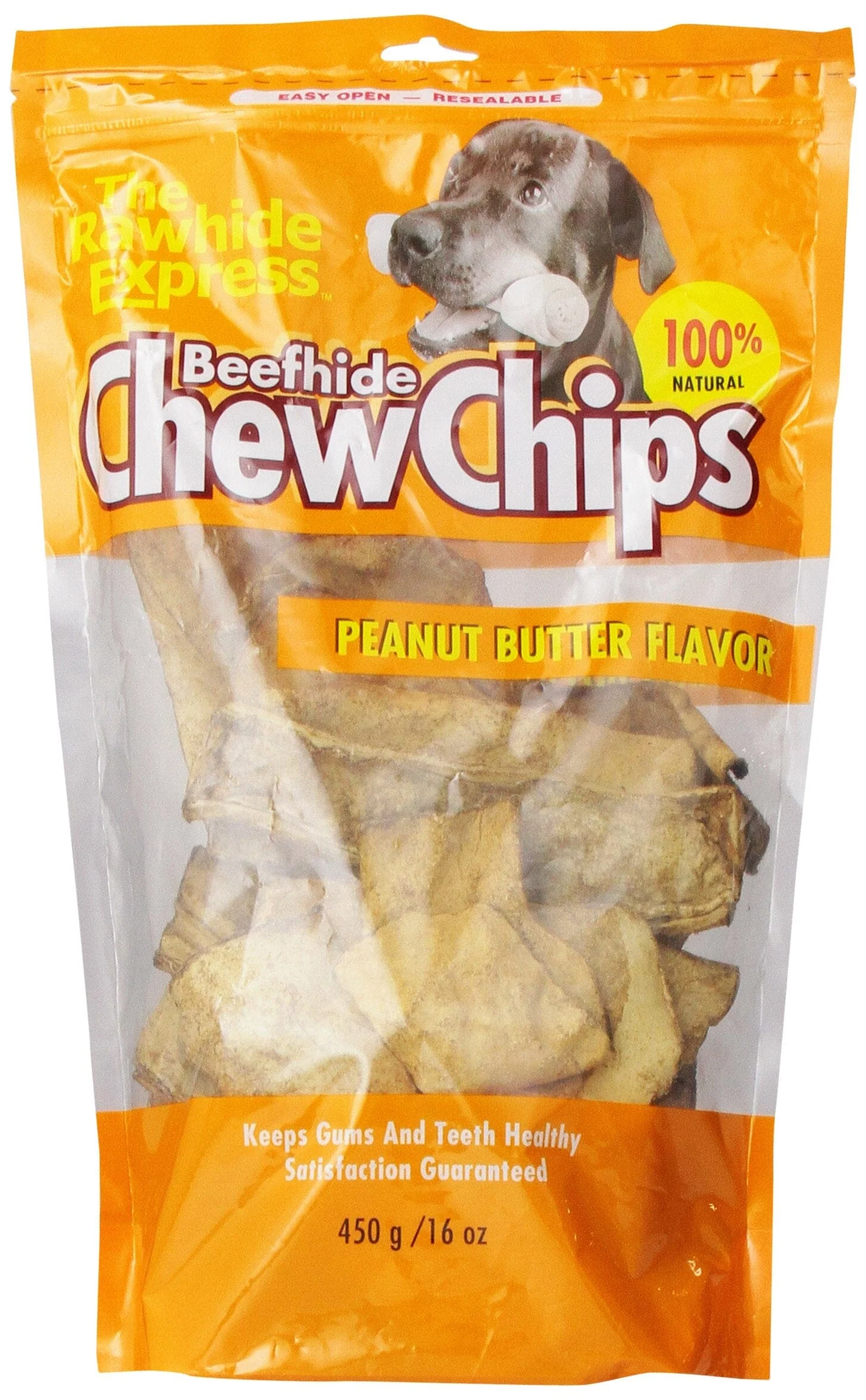 Rawhide Express Peanut Butter Pressed Natural Dog Chews - 10" Inches - 2 Pack