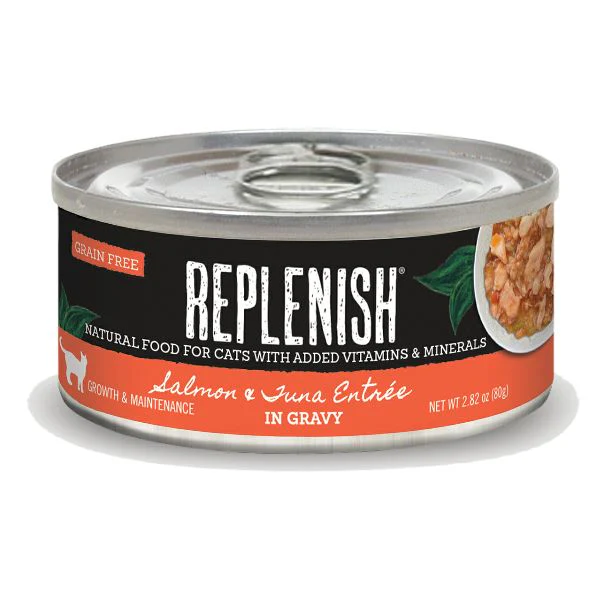 Replenish Grain-Free Canned Cat Food Canned Cat Food - Salmon and Tuna - 2.8 Oz - Case of 24