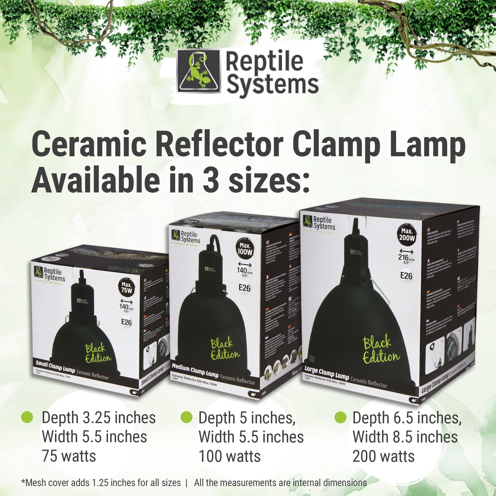 Reptile Systems Clamp Lamp Reflective Black - 75 Watt - Image 5