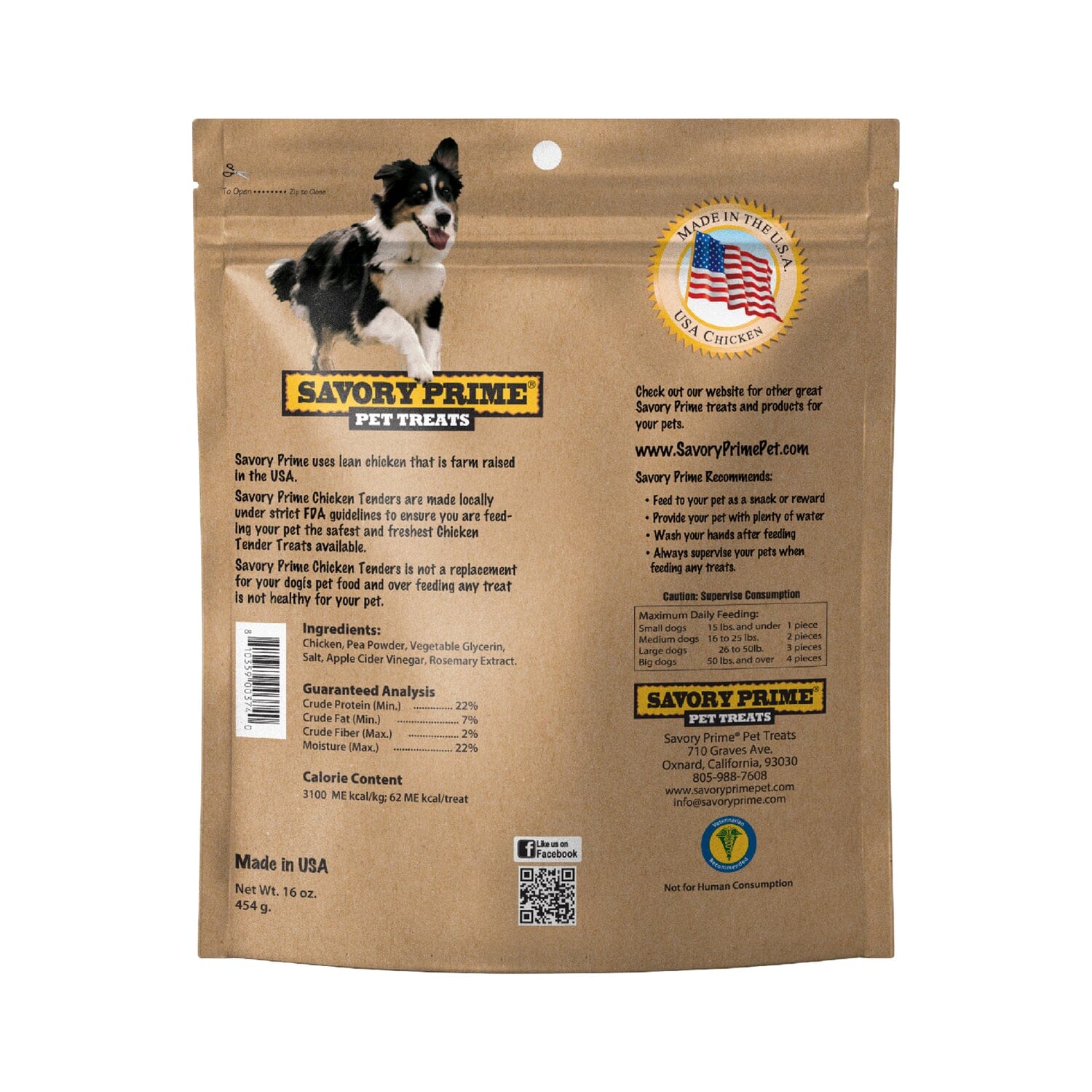 Savory Prime USA Natural Chicken Tenders Jerky Dog Treats - 16 Oz - Image 2