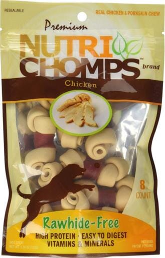 Scott Pet Nutri-Chomps Rawhide-Free Mini Knots Wrapped in Chicken Natural Dog Chews - Mini - 8 Count