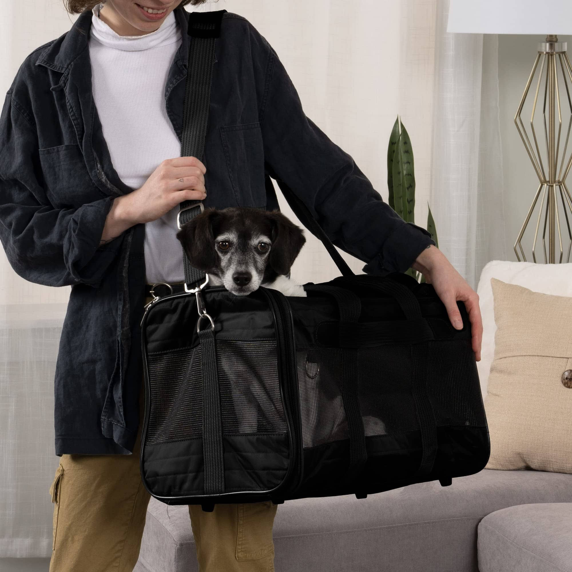 Sherpa Original Deluxe Airline Approved Travel Pet Carrier - Black - Large - Image 2