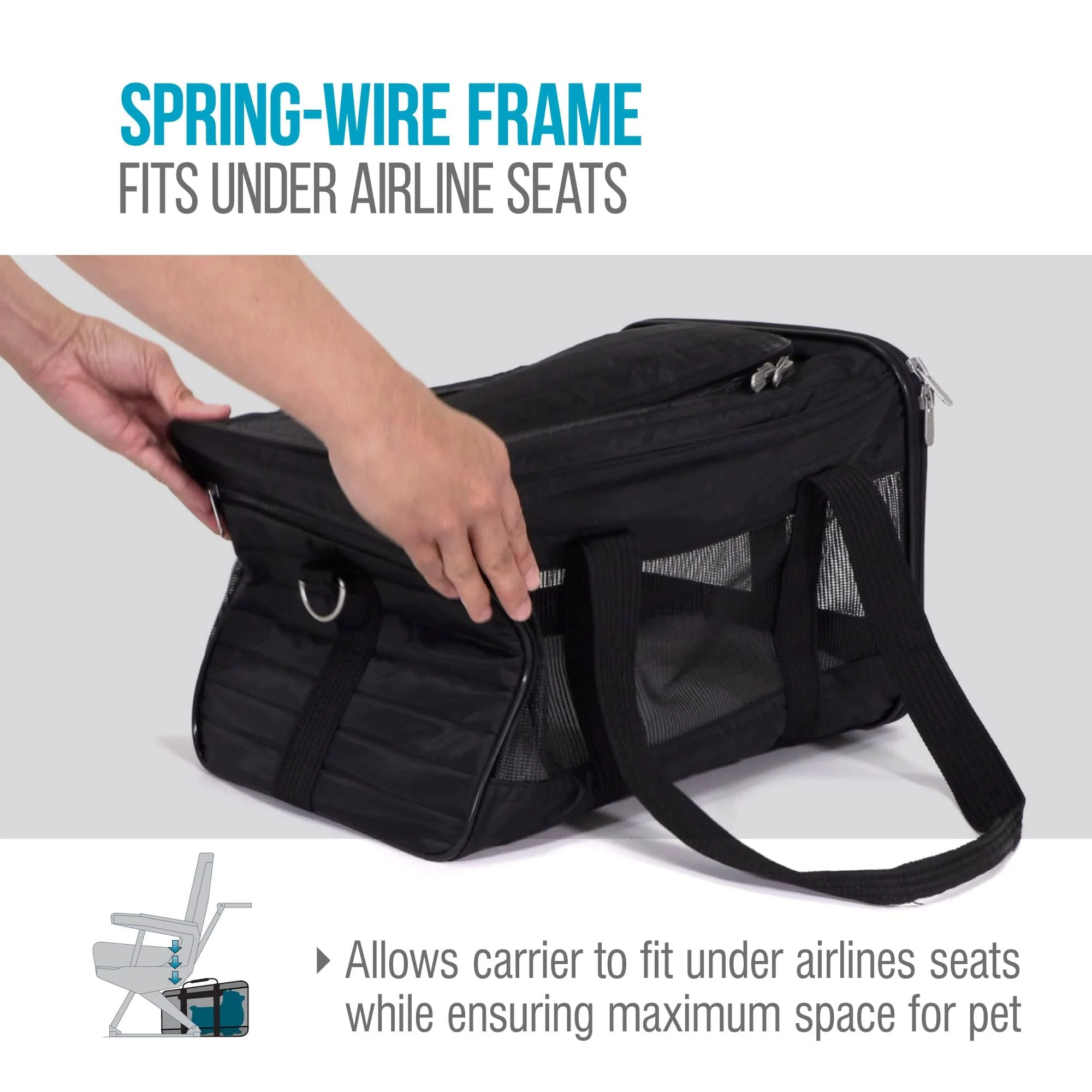 Sherpa Original Deluxe Airline Approved Travel Pet Carrier - Black - Large - Image 7
