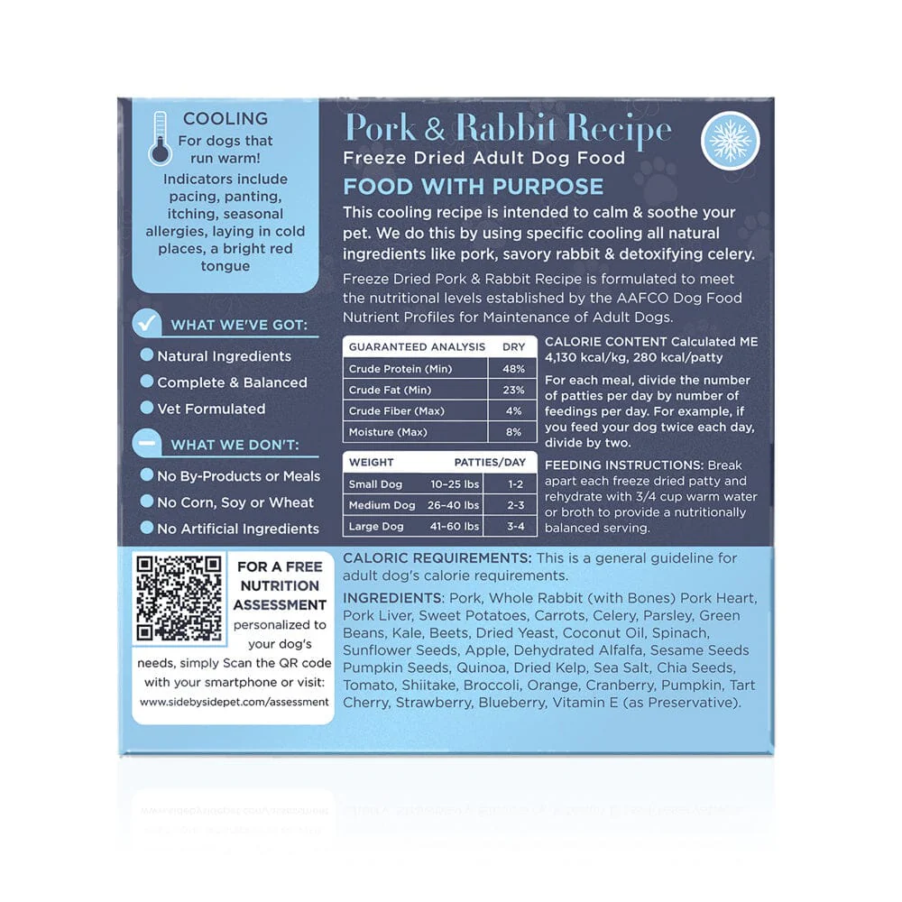 Side By Side Freeze Dried Cooling Pork & Rabbit Recipe Cooling Recipe Dry Dog Food - Image 5