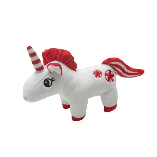 Snugarooz Holiday Pepper The Unicorn with Repair Patch Squeak and Crinkle Plush Dog Toy - 10 Inch