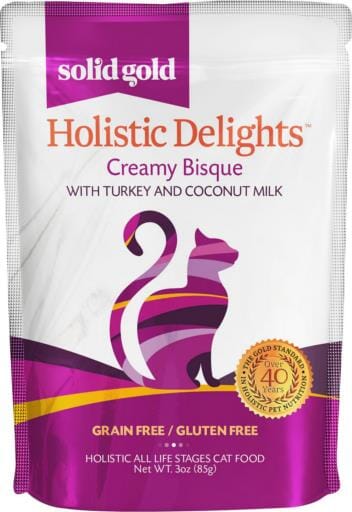 Solid Gold Holistic Devine Delights Grain-Free Tuna and Chicken Wet Cat Food Pouch - 3 Oz - Case of 24