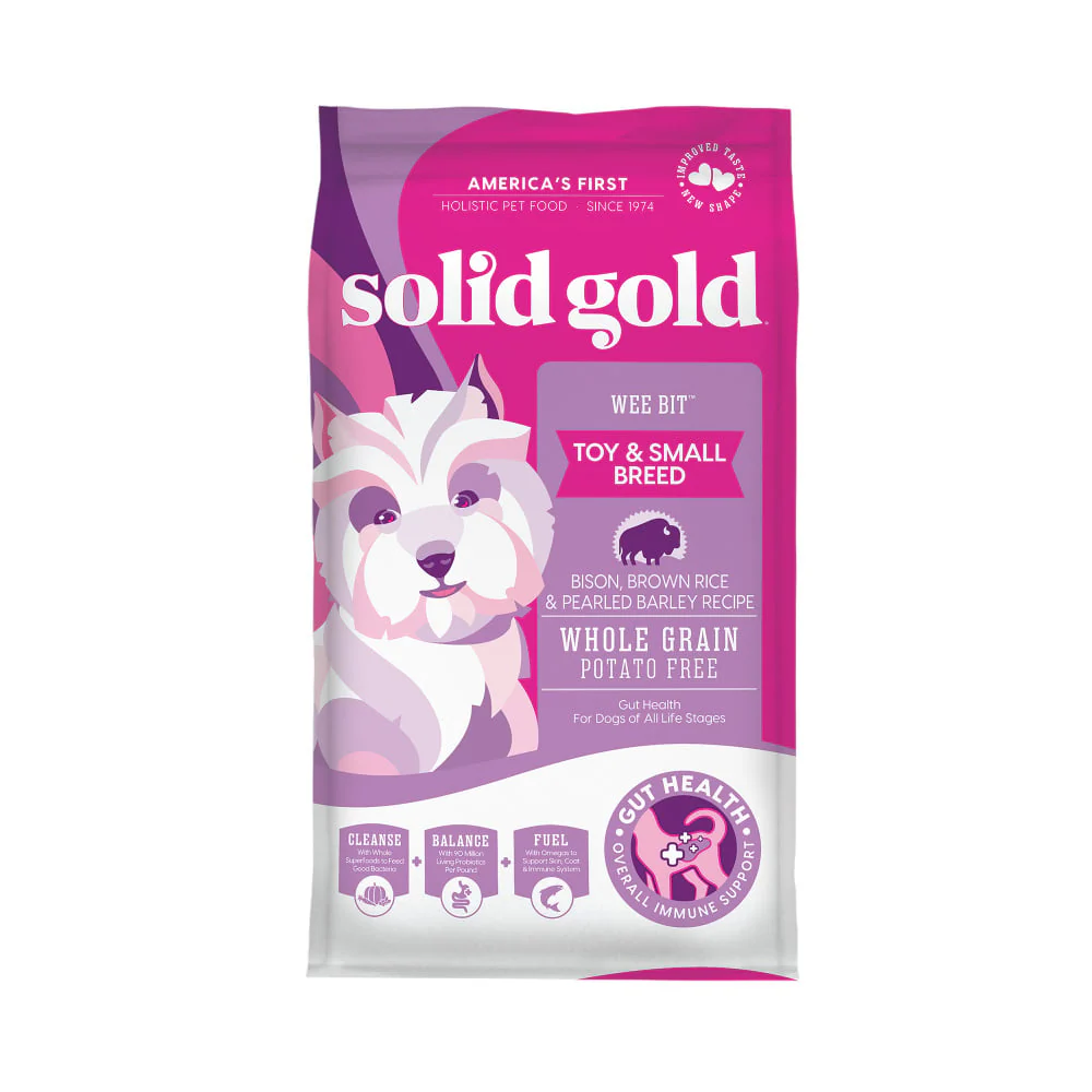 Solid Gold NutrientBoost Wee Bit Gut Health Bison and Brown Rice Toy-and-Small-Breed Dry Dog Food - 3.75 Lbs
