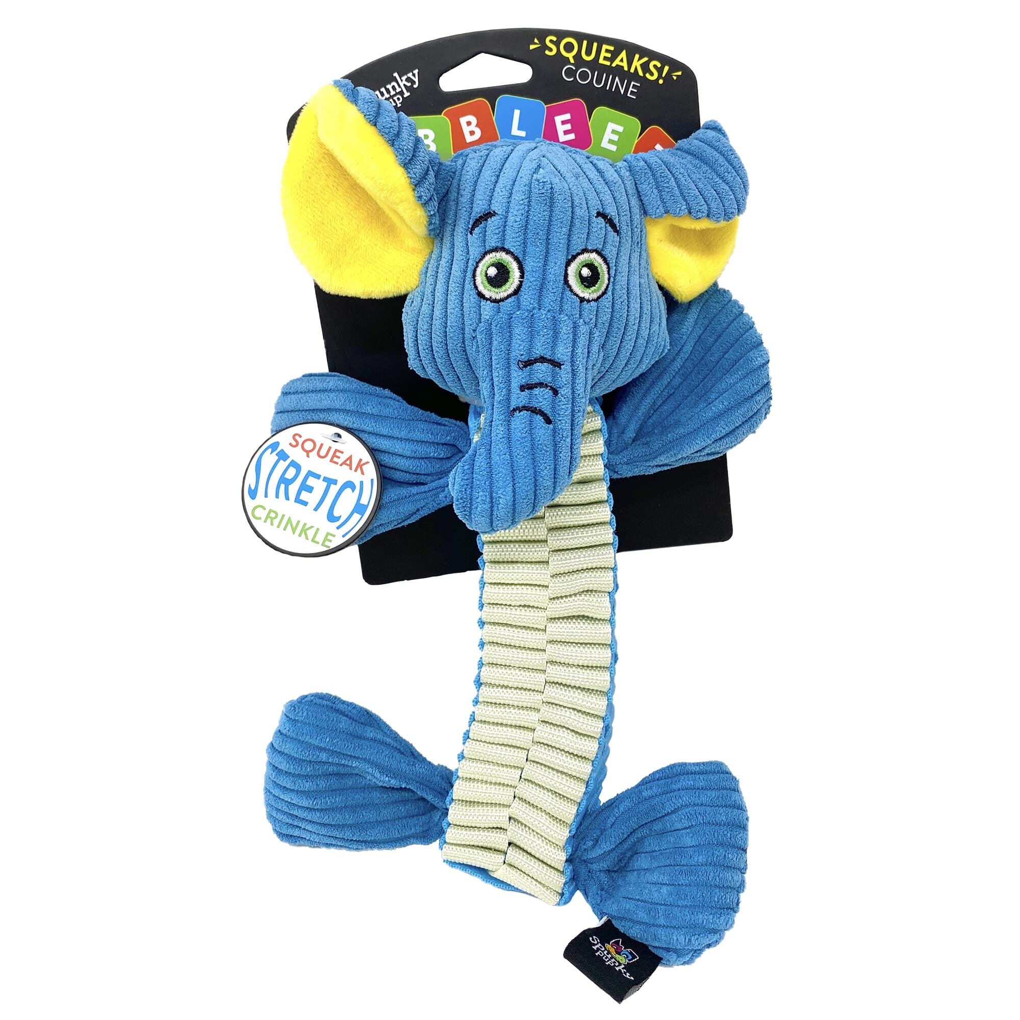 Spunky Pup Glow In the Dark Elephant Squeak and Plush Dog Toy - Large