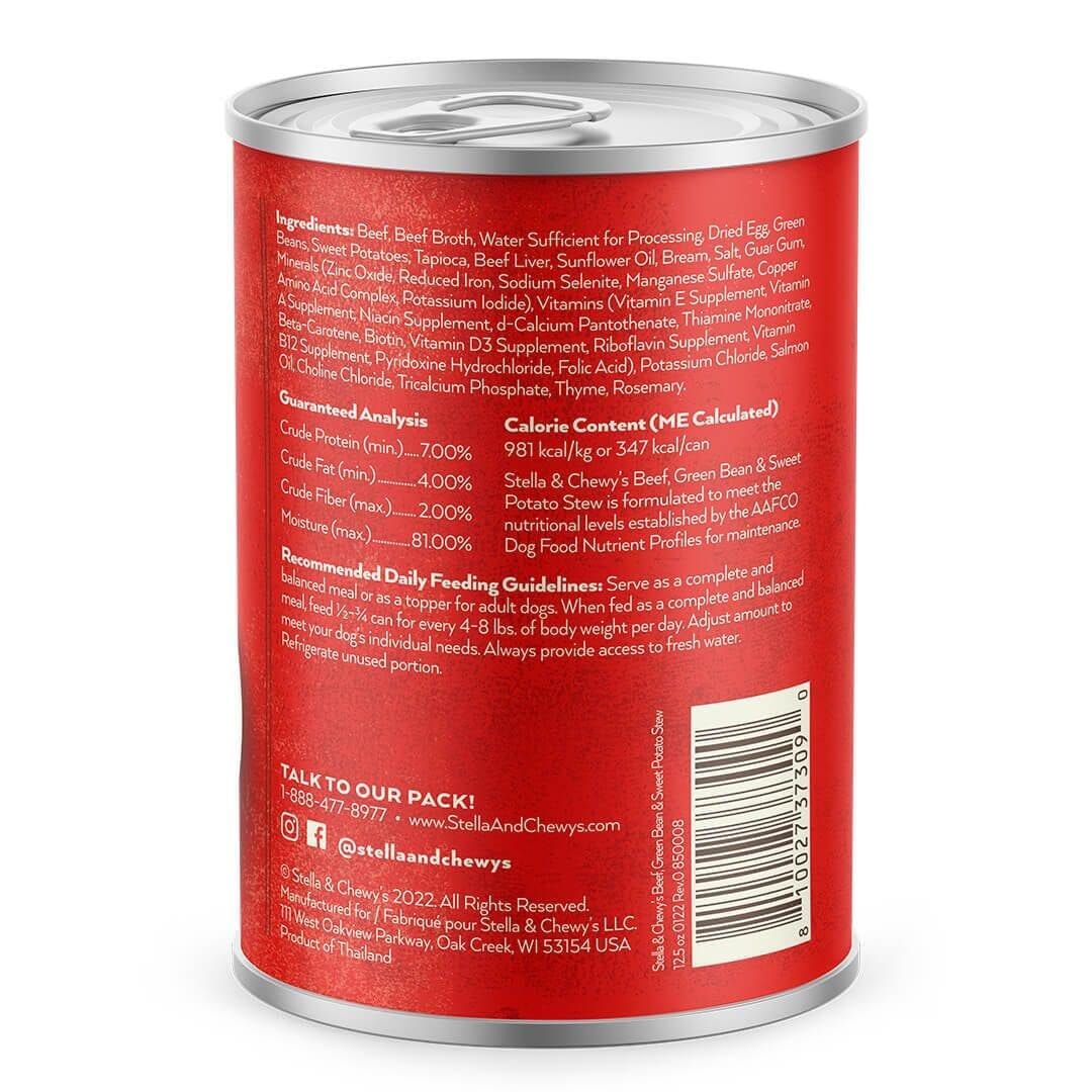 Stella & Chewy's Gourmet Stew Beef Green Beans and Sweet Potato Canned Dog Food - 12.5 Oz - Case of 12 - Image 2