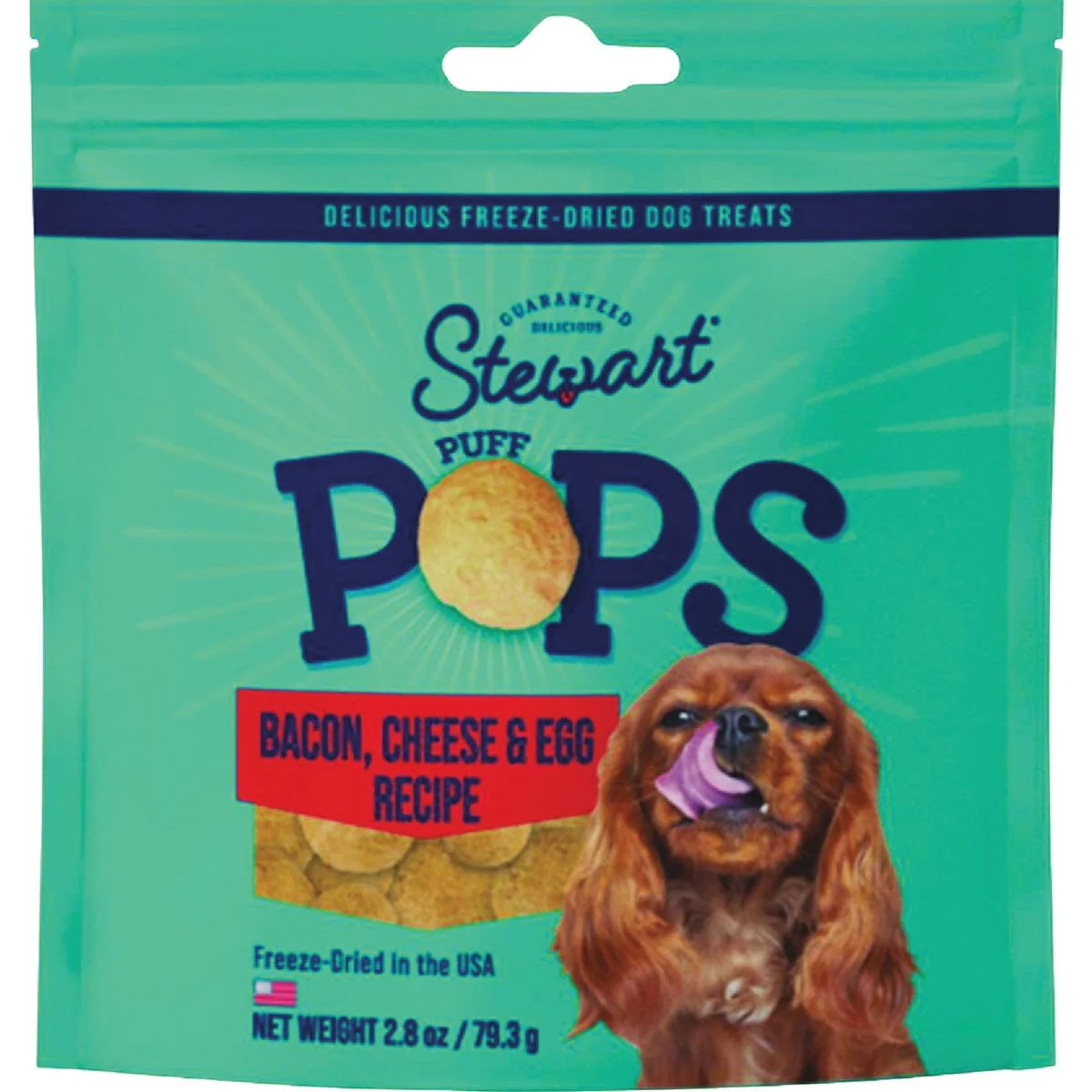 Stewart Puff Pops Bacon Egg and Cheese Recipe Training Freeze-Dried Dog Treats