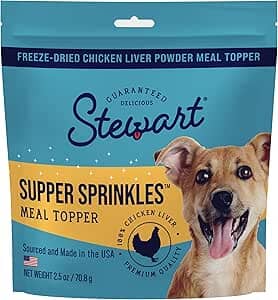 Stewart Supper Sprinkles Chicken Liver Freeze-Dried Powder Dog Food Meal Topper - 2.5 Oz