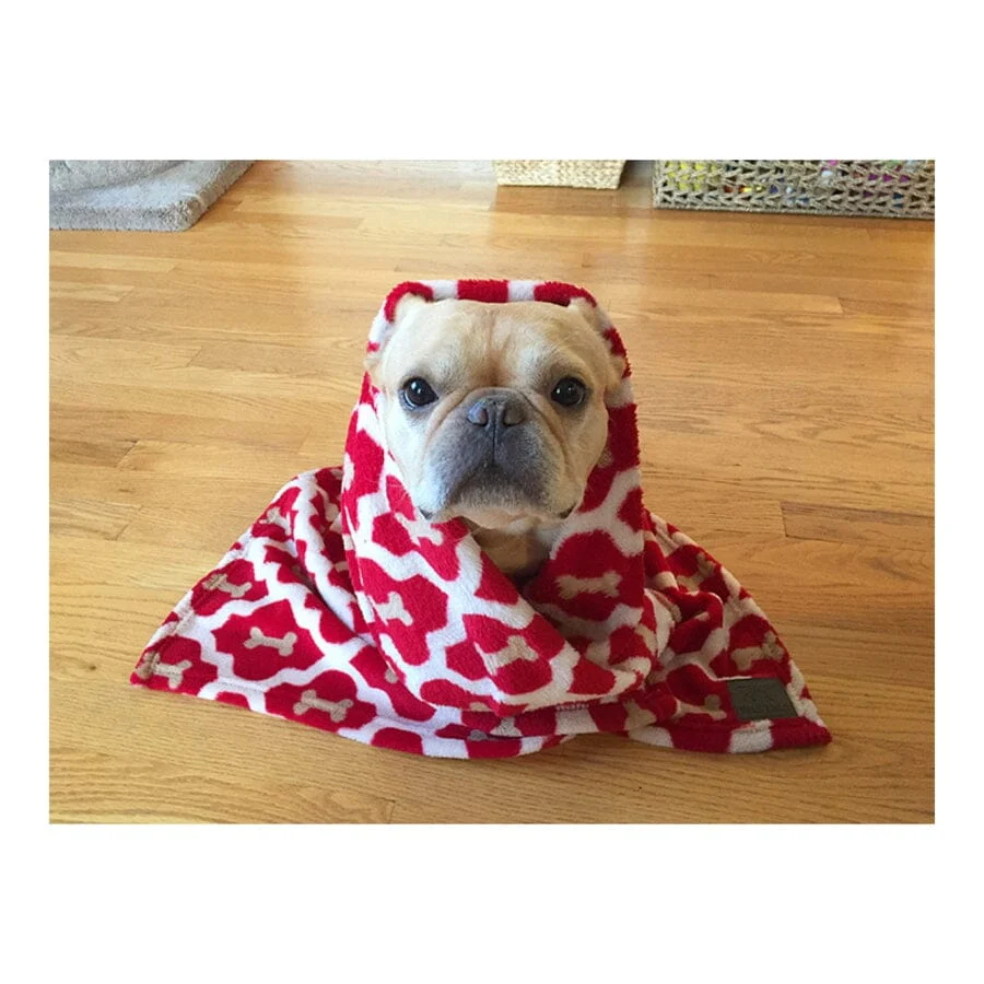 Tall Tails Blanket Red Bone Pattern Fleece Dog Blanket - Image 3