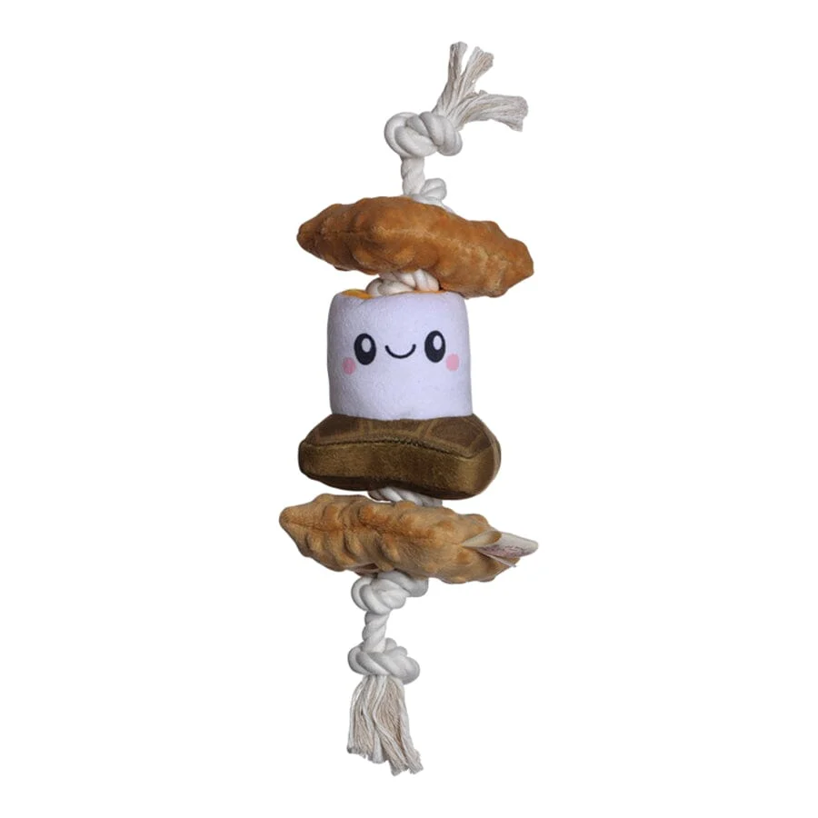 Territory Smores Treat-and-Tug Interactive Rope and Plush Dog Toy - 13 Inches