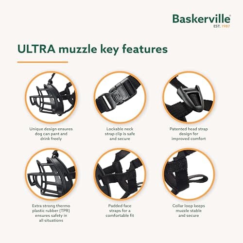 The Company of Animals Baskerville Ultra Patented Training Dog Muzzle - Black - Image 2