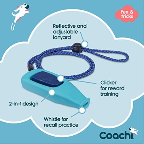 The Company of Animals Coachi WhizzClick 2-in-1 Training Dog Whistle and Clicker Combo - Blue - Image 3