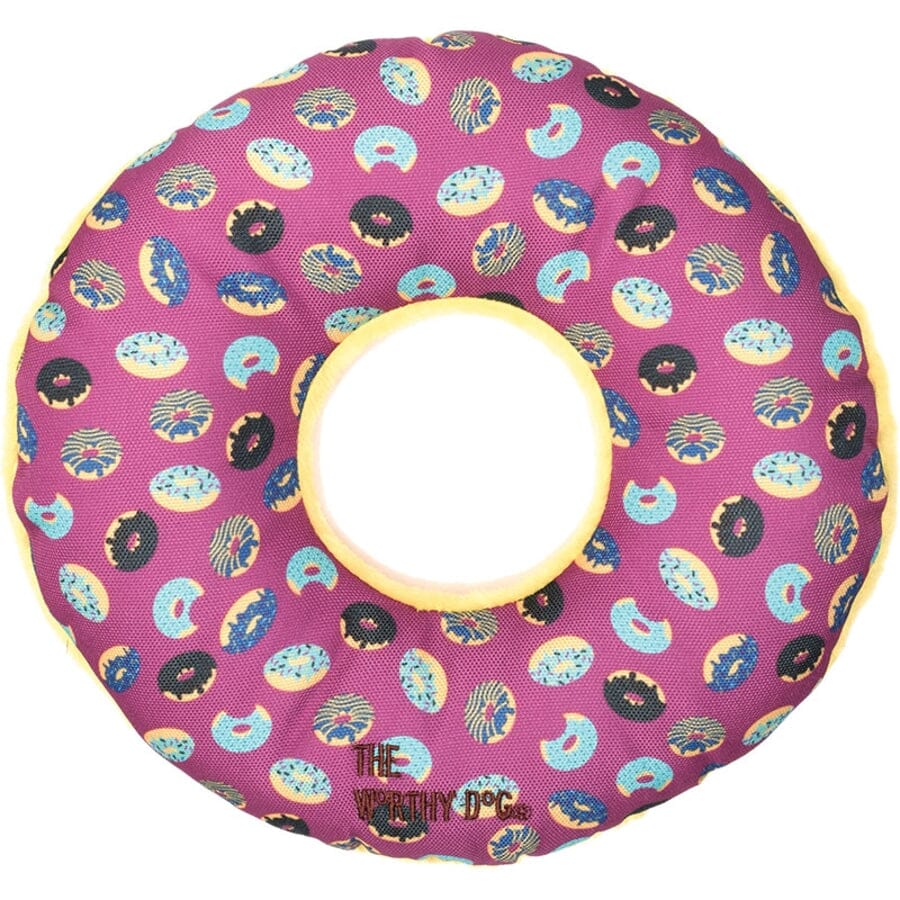 The Worthy Dog Donut Patterned Squeak Nylon and Plush Dog Toy - Image 2