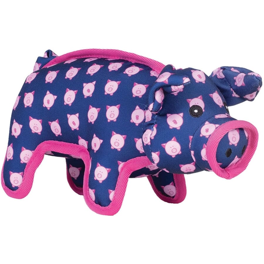 The Worthy Dog Wilbur Pig Pattened Squeak Nylon and Plush Dog Toy - Image 2