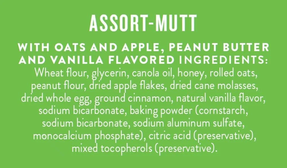 Three Dog Bakery Assortmutt All Natural Trio Dog Biscuits Treats - Oat Apple/Pb/Va - 32 Oz - Image 2