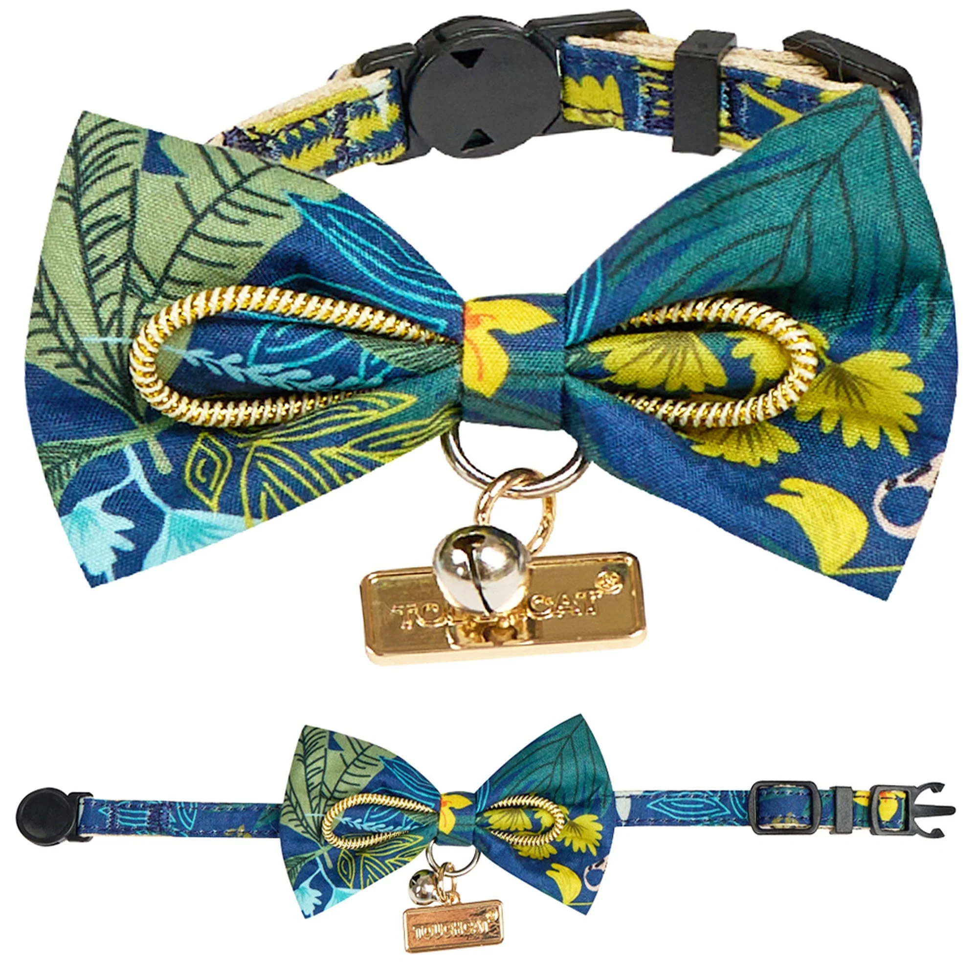 Touchcat ® Safari Patterned Designer Cat Collar with Bow - Image 2