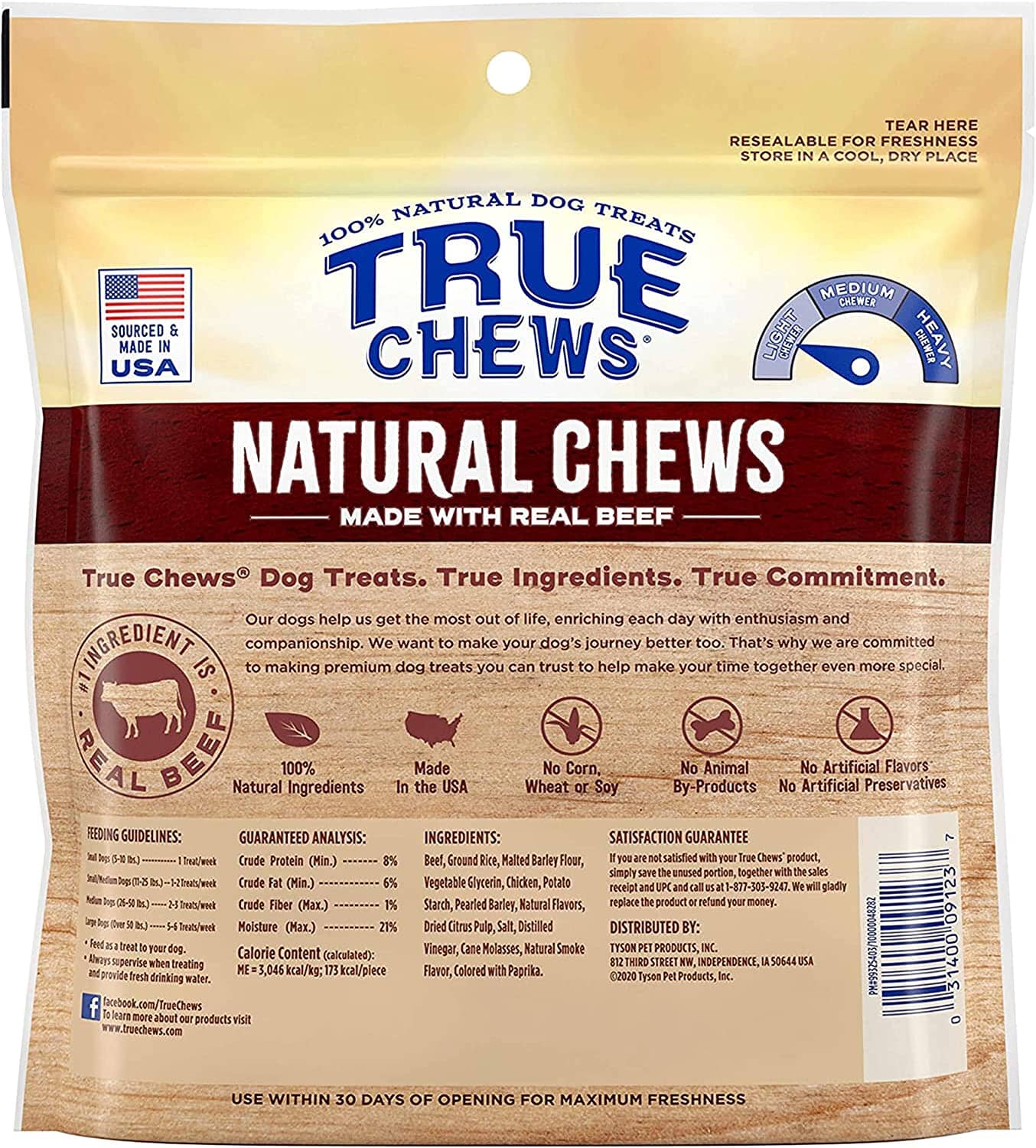 True Chews Natural Chews Natural Dog Chews - Beef - Reg - 5 Pack - Image 8