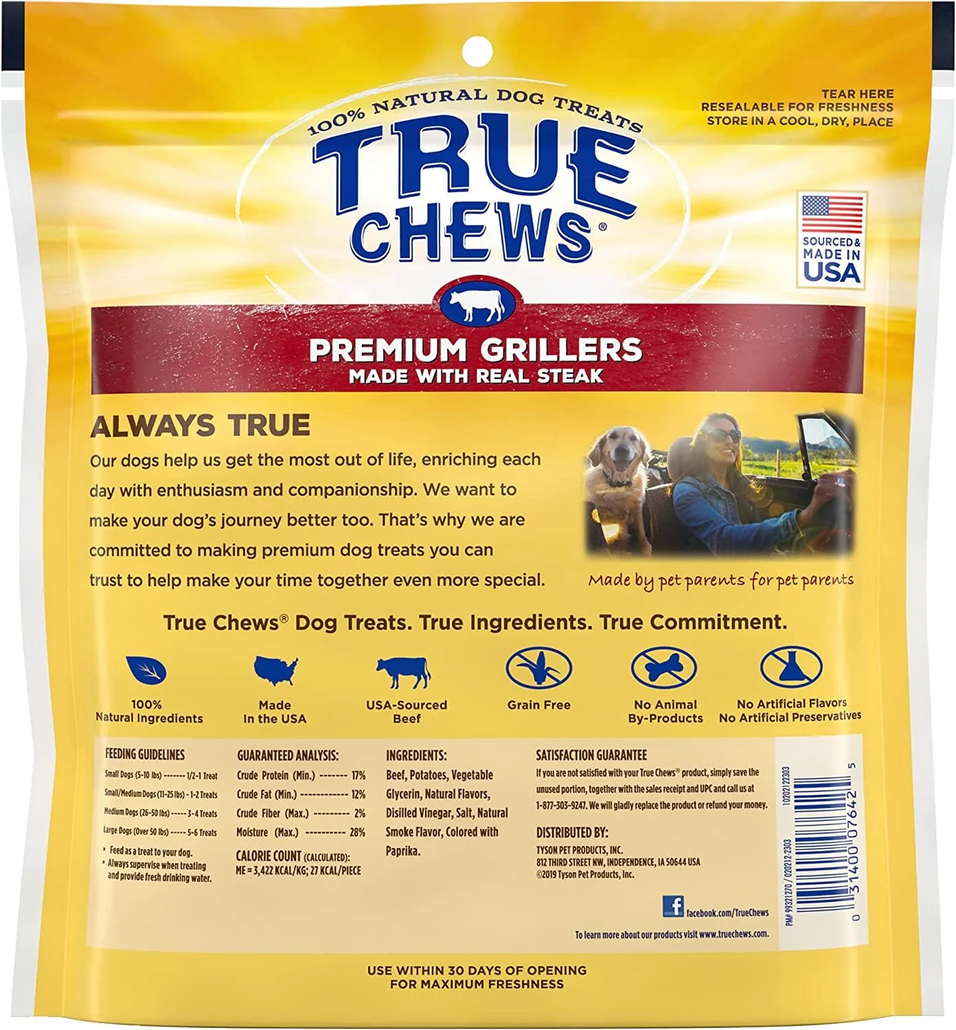 True Chews Premium Grillers Natural Dog Chews - Steak - 20 Oz - Image 3