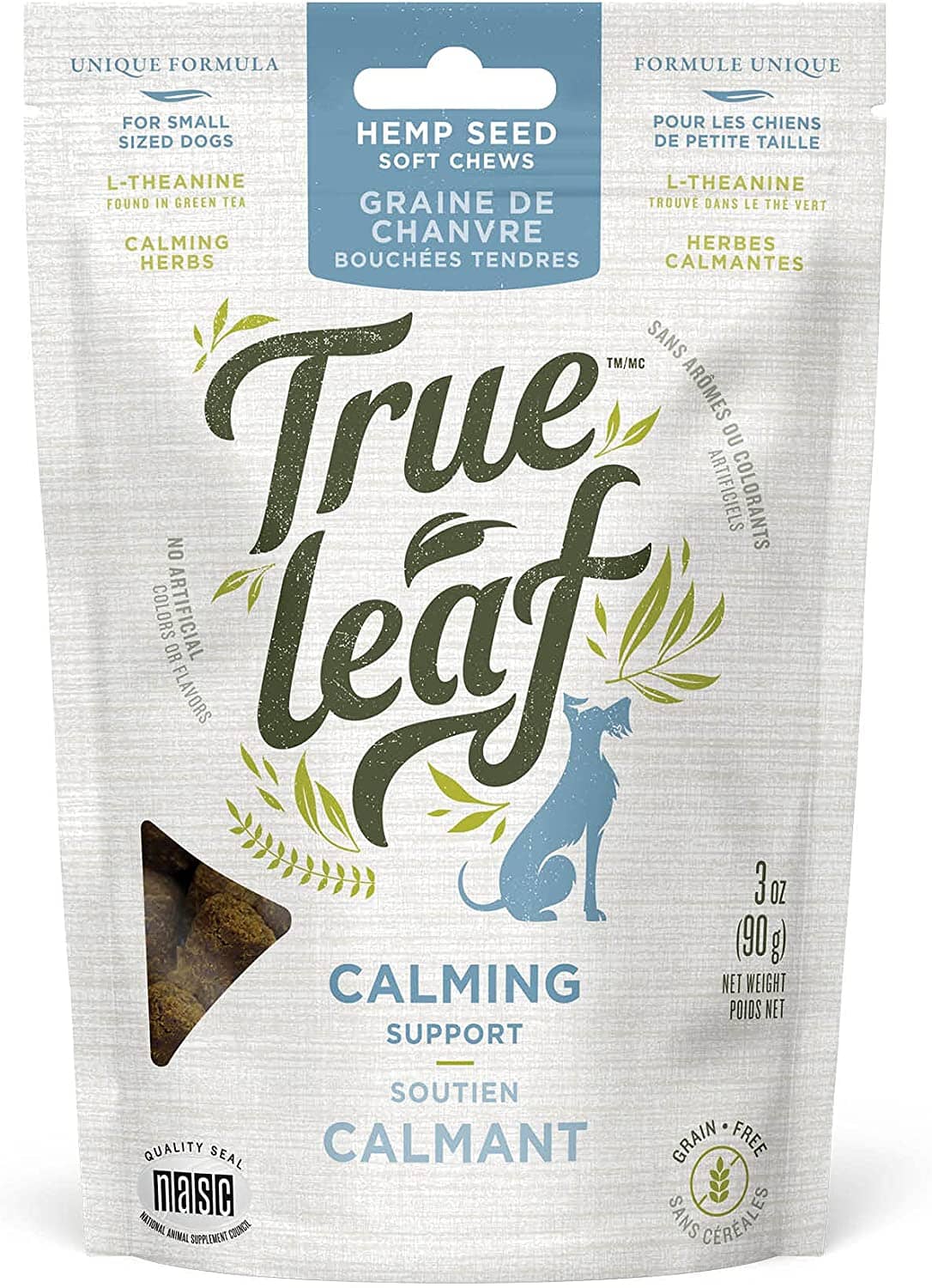 True Leaf Calming Support Hemp Seed Dog Chews - 3 Oz