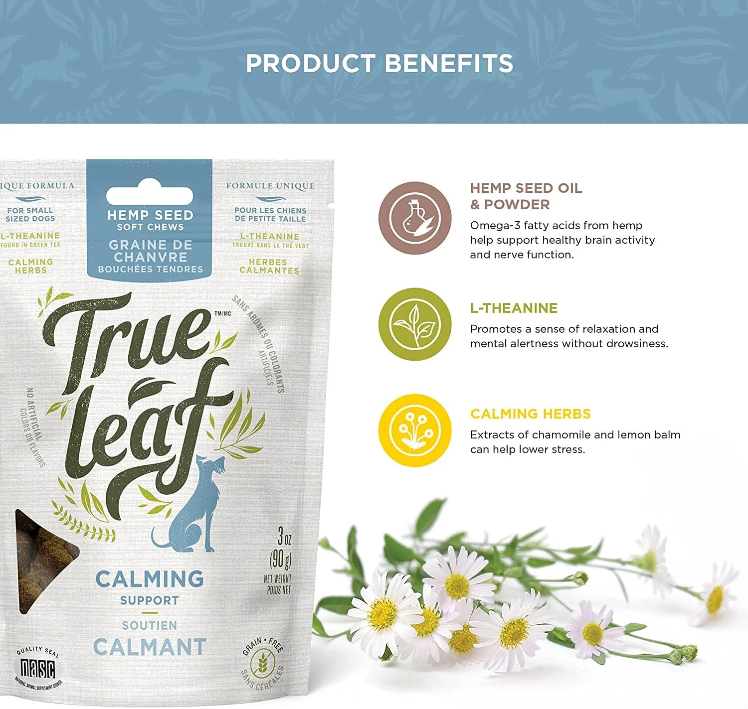 True Leaf Calming Support Hemp Seed Dog Chews - 3 Oz - Image 5