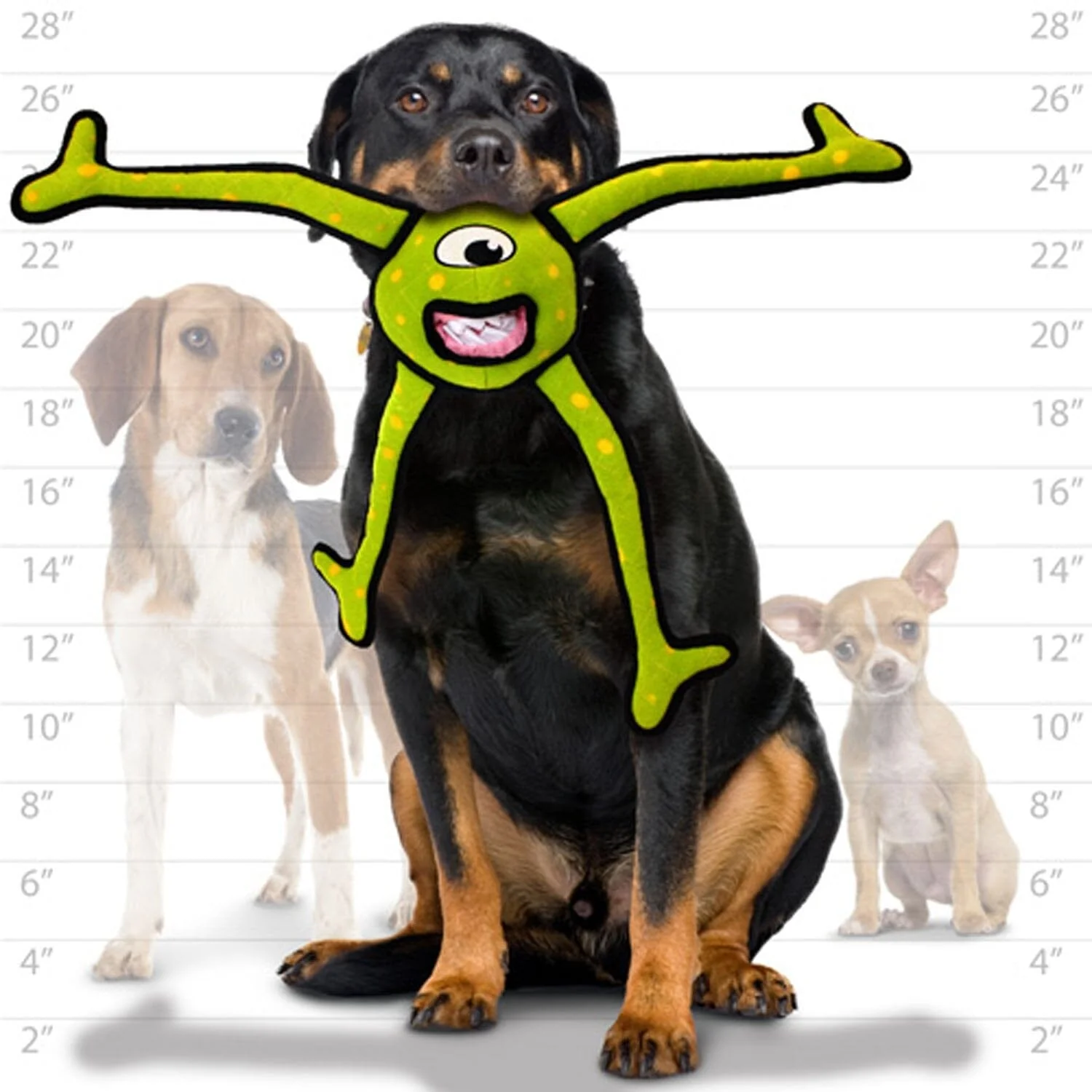Tuffy's Alien Lieutenant Splock Treat Inserting Squeak and Float Nylon and Plush Dog Toy - Image 3