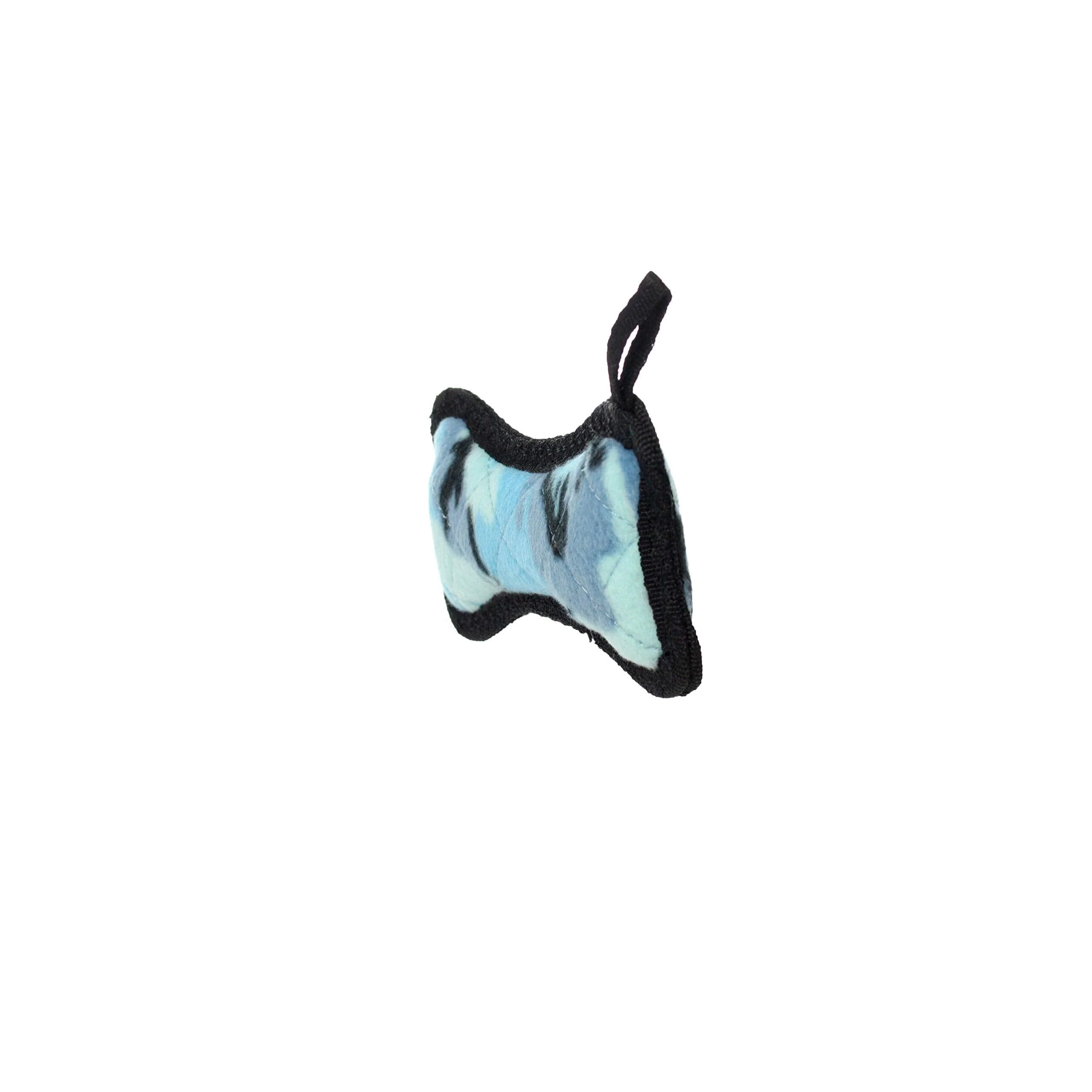 Tuffy's Junior Bone Float and Squeak Nylon and Plush Fetch Dog Toy - Camo Blue - Small - Image 5